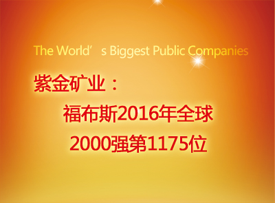 4118云顶集团矿业位列福布斯2016年全球2000强第1175位